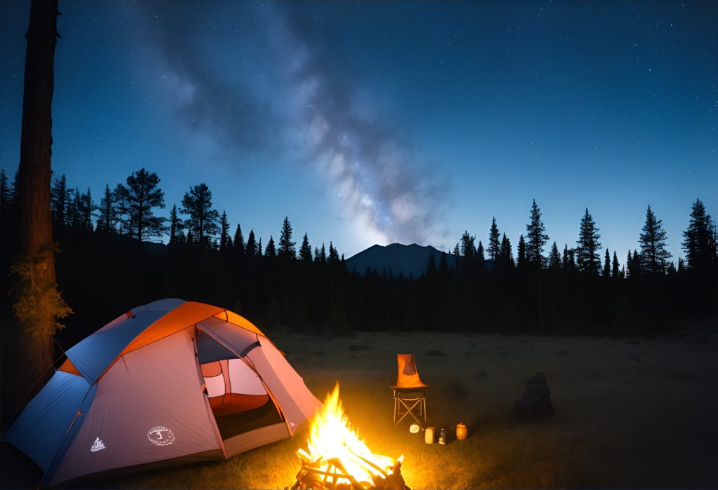 Campfire at night
